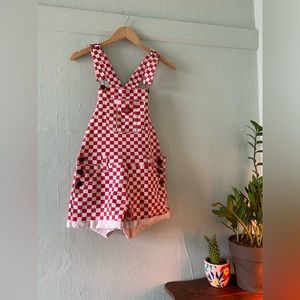 Dickies Red Checker Short-alls